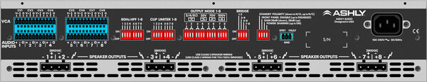 MA500.8 8CH MULTI-MODE POWER AMPLIFIER, 8 X 500W @ 2/4/8 OHMS & 70V, 300W @ 25V